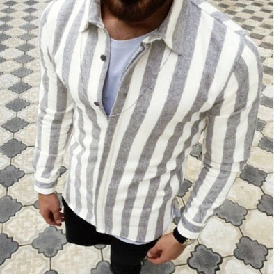 Warm Striped Button-Down Shirt