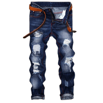 Ripped Straight Jeans