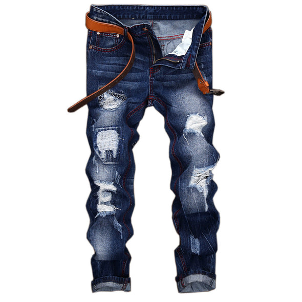 Ripped Straight Jeans